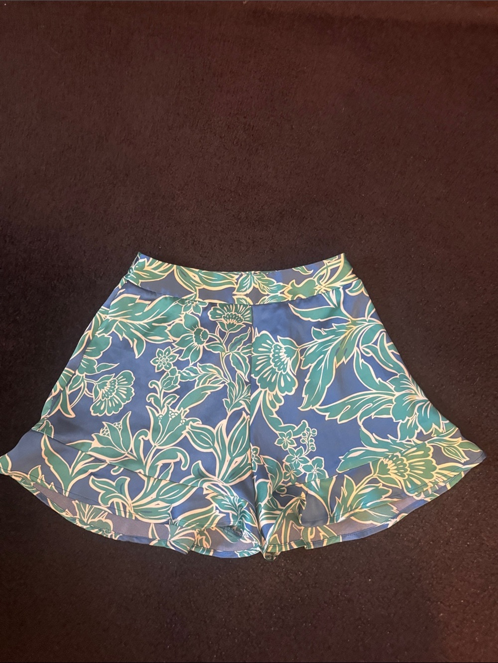 House of Harlow 1960 Blue Floral High-Waist Shorts